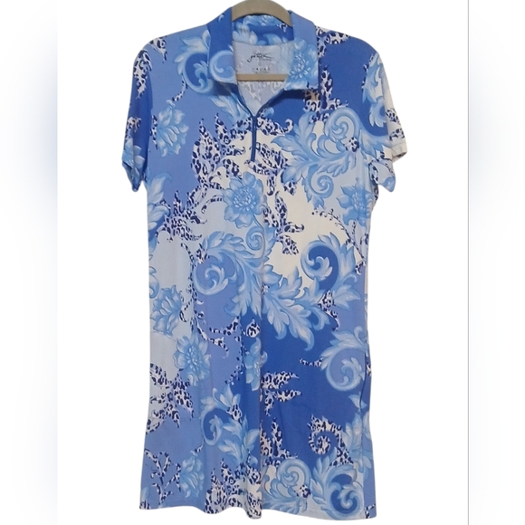 Gottox - NWOT Multi Colored Shift Dress, Zipperd Neck, Short Sleeve, Collared - Picture 11 of 11